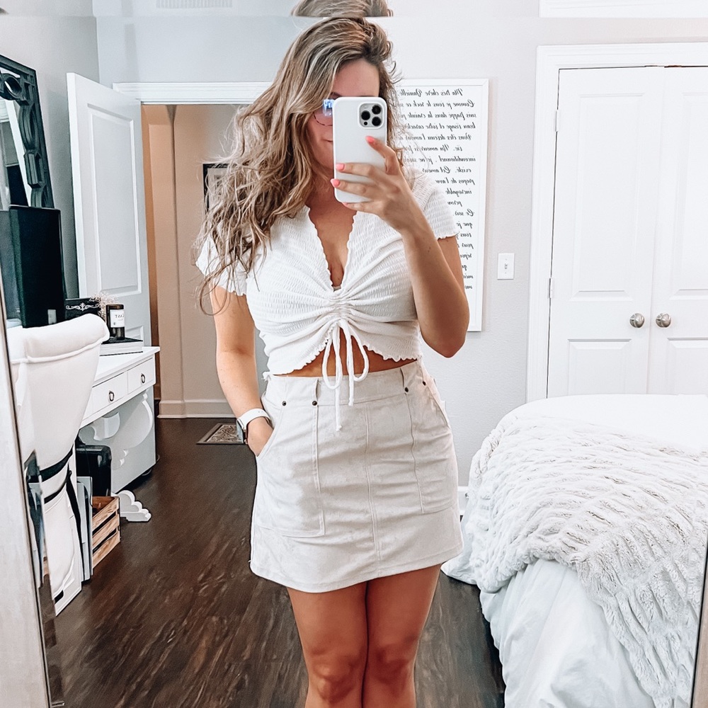 Fabrik Khaki Suede Skirt